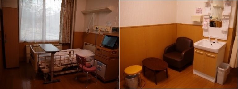 入院病室:各部屋にトイレ・洗面台があります